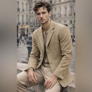 Ermenegildo Zegna Soft Blazer EU58R/US48R Mens Wool Silk Linen Luxury Sport Coat